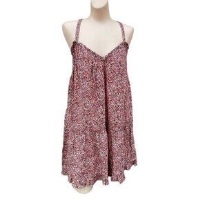 Universal Thread Women's Sleeveless Short Pintuck Dress Pink Floral XL